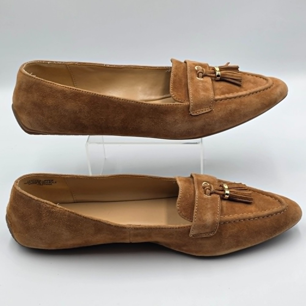 Talbots Francesca Tassel Flats Nutmeg Suede Pointed Loafers Women's Size 10M